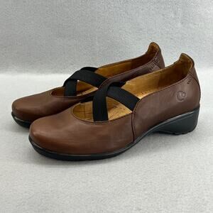 Dromedaris Tracy 2 Leather Mary Jane Low Block Heel Shoe-Brown-Women Size 37-NEW